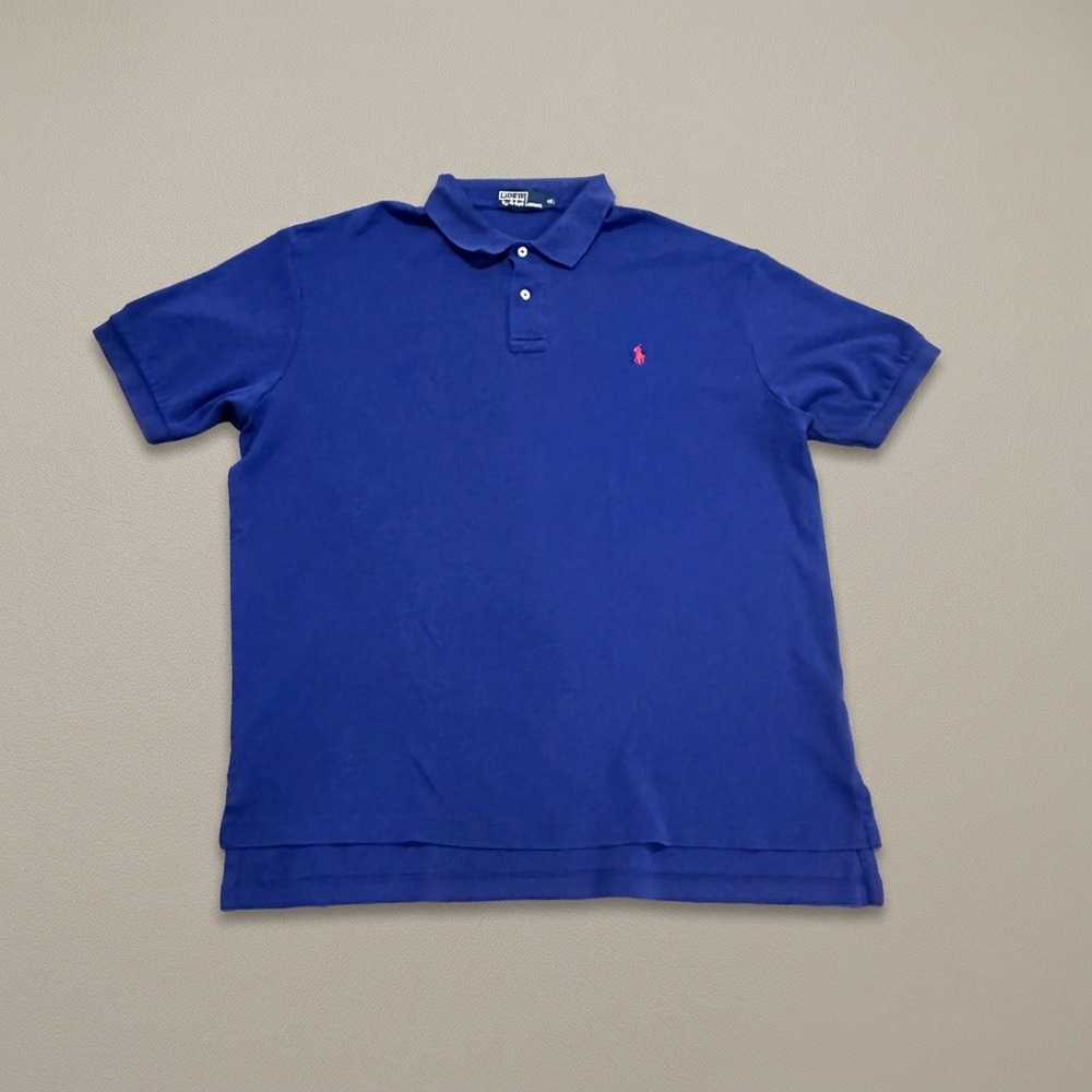 Polo Ralph Lauren Polo Shirt Mens XL Royal Blue Pique Short Sleeve Red Pony